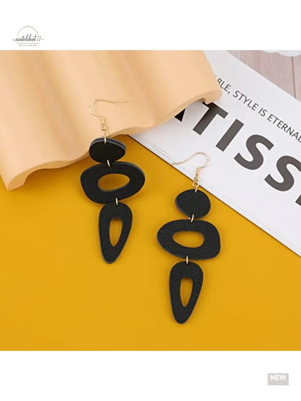 Leather Dangle Earrings Handmade Statement Lightweight Drop Earrings